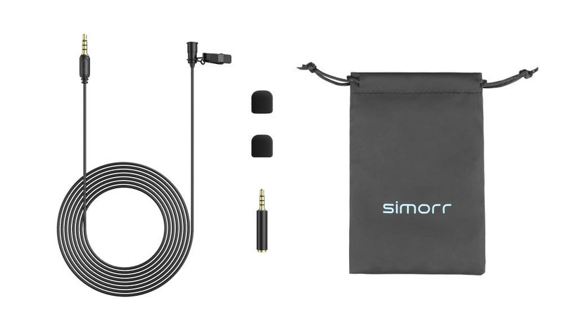 simorr Wave L1 3.5mm Lavalier Microphone (Black) 3388