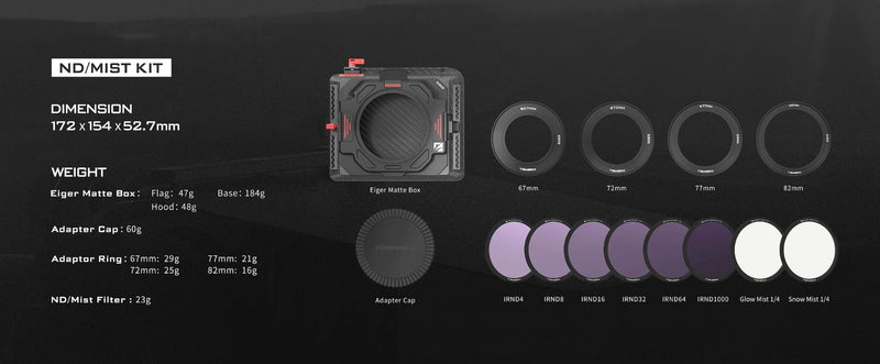 Freewell Eiger Matte Box ND/Mist Filters Kit