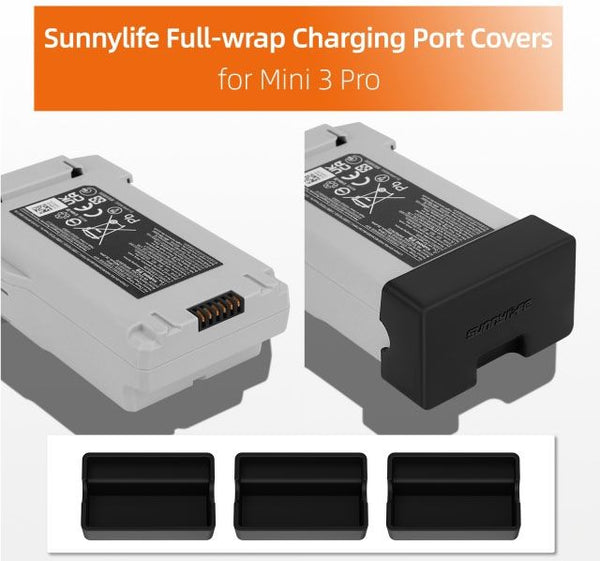 Sunnylife 3pcs Battery Charging Port Protectors for Mini 3 Pro Batteries
