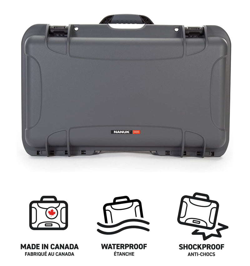 Nanuk 935 Pro Photo Case with Lid Organiser and Padded Divider (Graphite)