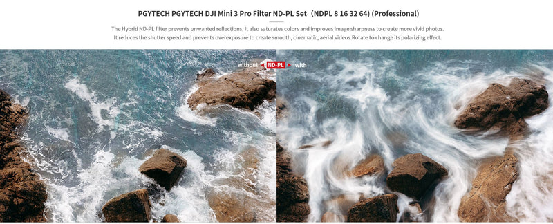 PGYTECH 4-pack Hybrid ND-PL Filters for DJI Mini 3 Pro (NDPL 8 16 32 64) (Professional)