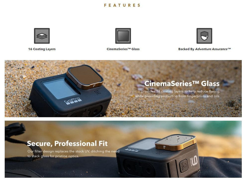 PolarPro 3-pack Shutter Collection Filters Features