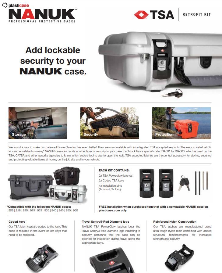 Nanuk S903 TSA Latch Retrofit Kit