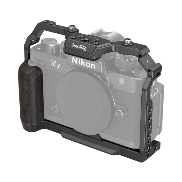 SmallRig 4261 Camera Cage with ergonomic ebony handle tailored for Nikon Z f, providing ultimate protection and functionality