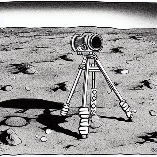 Camera tripod on the Moon