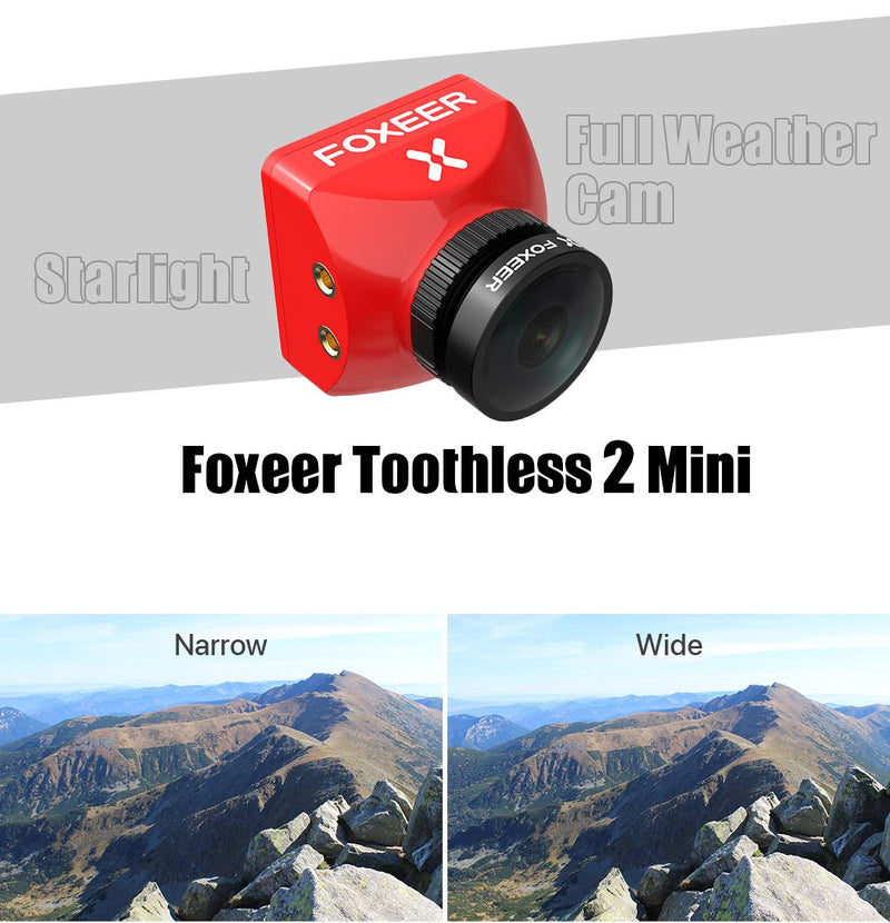 Foxeer Toothless 2 Mini Angle Switchable Starlight FPV Camera 1.7mm Lens (Red)