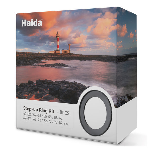 Haida 8pcs Step-up Ring Kit (49-52mm,52-55mm, 55-58mm,58-62mm,62-67mm, 67-72mm,72-77mm, 77-82mm)