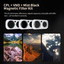 Haida 3-pack NanoPro Magnetic Filter Kit for Insta360 Luna Ultra (CPL/VND/Mist Black 1/4) Black