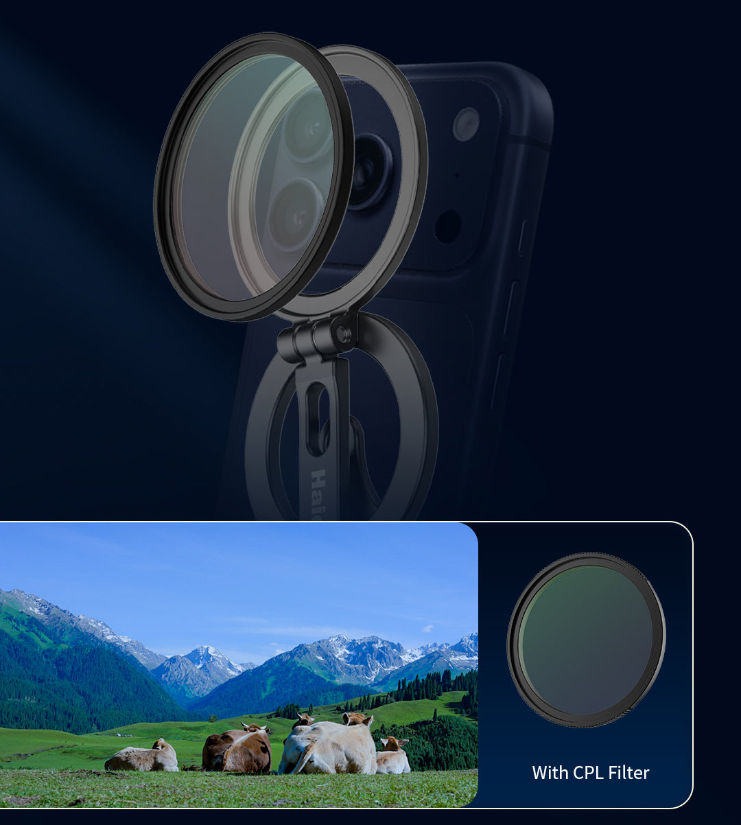 Haida 58mm Magnetic CPL Filter for iPhone 17/16/15 Series (adapter sol