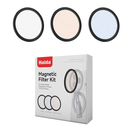 Haida MagSafe Magnetic Filter Kit for iPhone 17 / 16 / 15 Series (X-Star / Golden Streak / Blue Streak)