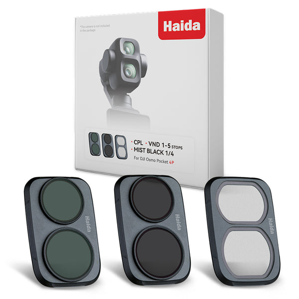 Haida 3-pack NanoPro Filter Kit for DJI Osmo Pocket 4P ( CPL / VND / Mist Black 1/4)