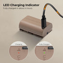 K&F Concept 2pcs LP-E6NH 2250mAh Type-C Mount Direct Camera Battery
