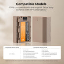 K&F Concept 2pcs NP-FZ100 2280mAh Type-C Mount Direct Camera Battery