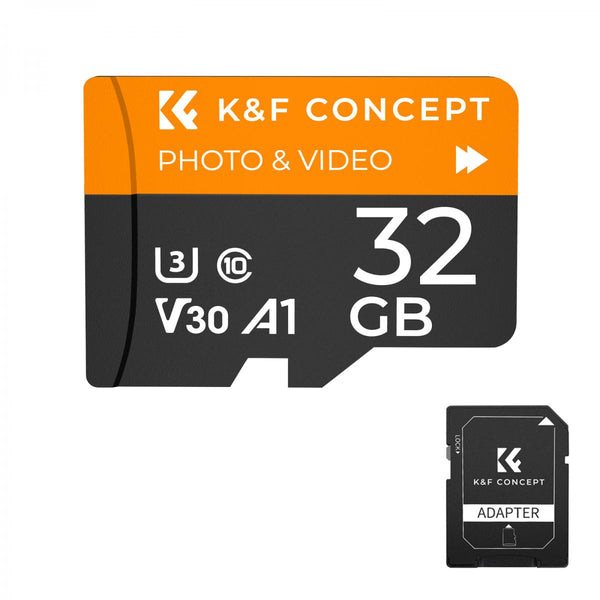 K&F Concept 32GB U3/V30/A1 Micro SD Card with Adapter