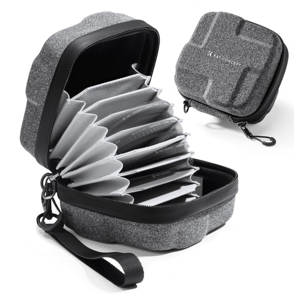K&F Concept 10 Pockets Hard Shell Case for up to 82mm Filters (Size S)