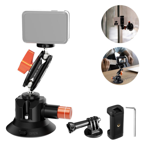 K&F Concept 3" Suction Cup Camera Mount with Magic Arm