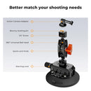 K&F Concept 4.5' Suction Cup Camera Mount with Phone & GoPro Adapter
