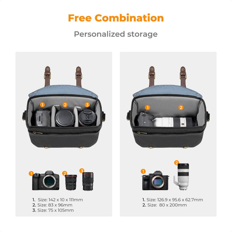 K&F Concept Urban Wander 06 Camera Shoulder Bag 10L (Dark Grey)