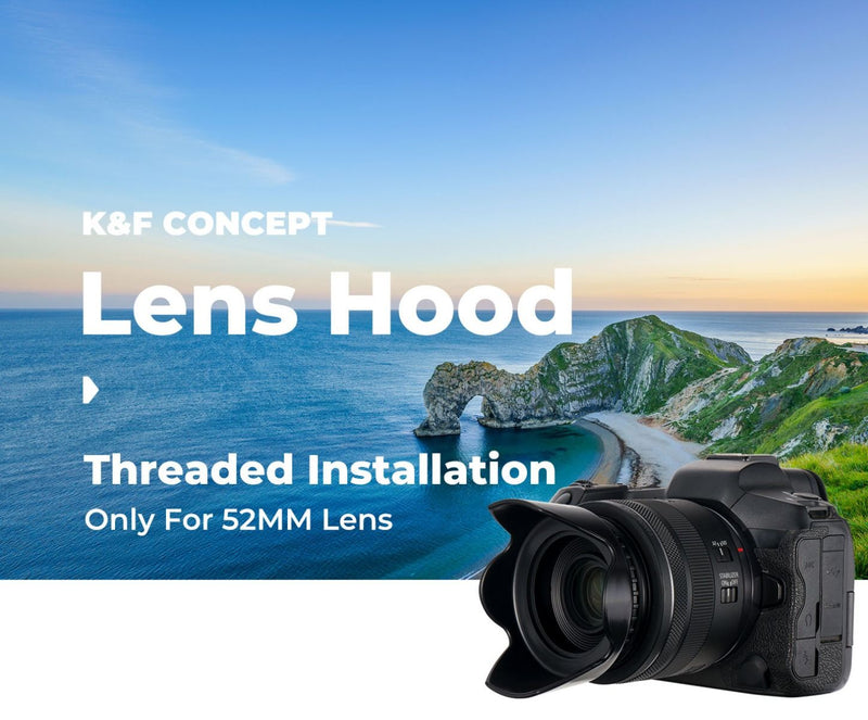 K&F Concept Universal 52mm Threaded Screw-in Camera Lens Hood