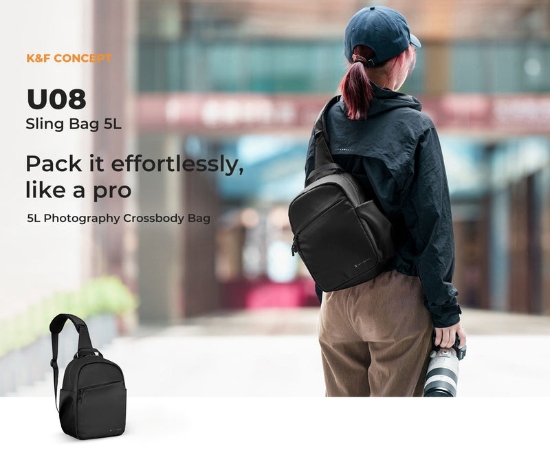 K&F Concept Urban Wander 08 Camera Sling Bag 5L (Black)