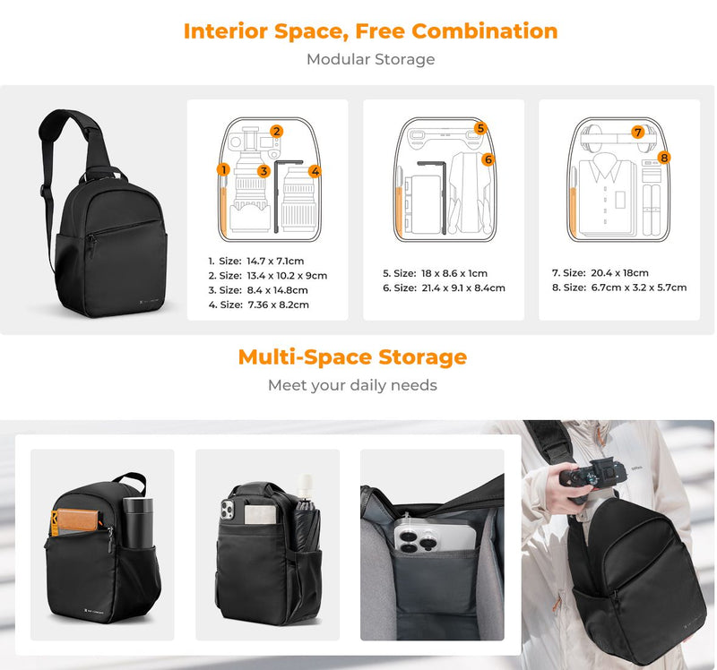 K&F Concept Urban Wander 08 Camera Sling Bag 5L (Black)