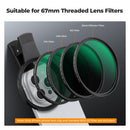 K&F Concept 67mm Clip-on VND2-32 (1-5 Stops) Phone Filter