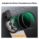 K&F Concept 67mm Universal Threaded Clip-On Filter Clamp for Smartphone