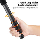K&F Concept 70" Carbon Fiber Travel Tripod with BH-36L Ball Head