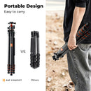 K&F Concept 70" Carbon Fiber Travel Tripod with BH-36L Ball Head