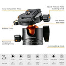 K&F Concept 70" Carbon Fiber Travel Tripod with BH-36L Ball Head