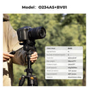 K&F Concept 77" Aluminium Tripod with 3-Way Head and Phone Holder