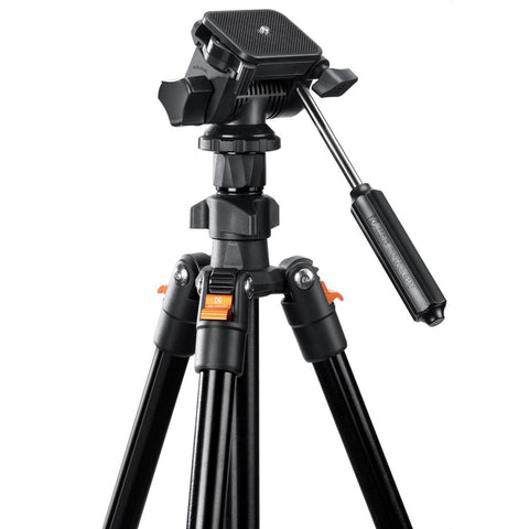 K&F Concept 77" Aluminium Tripod with 3-Way Head and Phone Holder