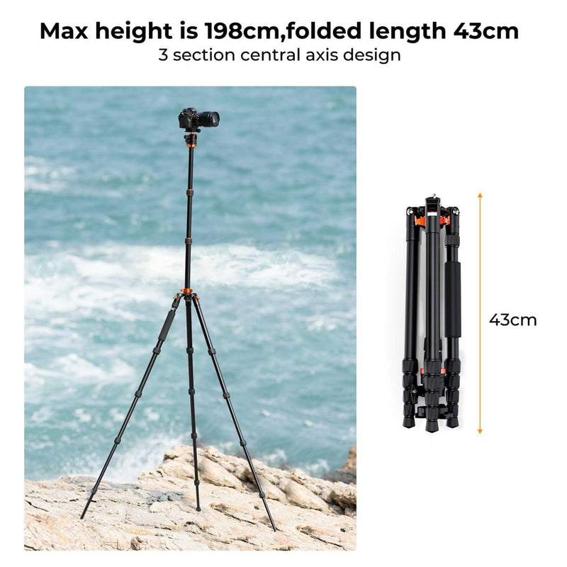 K&F Concept 78" Aluminum Alloy Camera Tripod