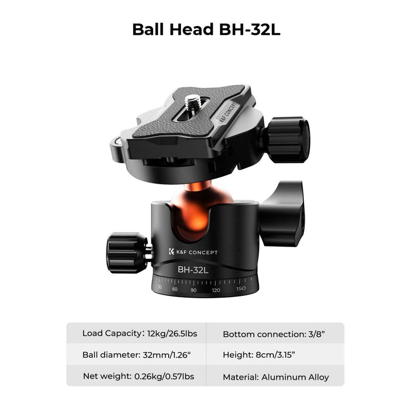 K&F Concept 78" Aluminum Alloy Camera Tripod