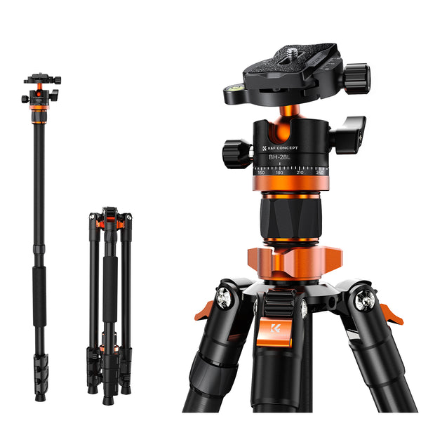 K&F Concept 67.3" Aluminum Tripod with Monopod and Ball Head
