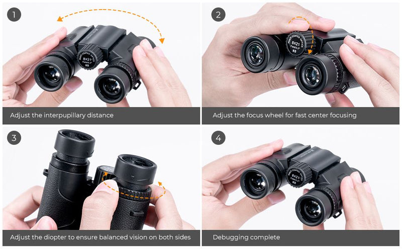 K&F Concept 8x21 Compact HD Binoculars (Black)