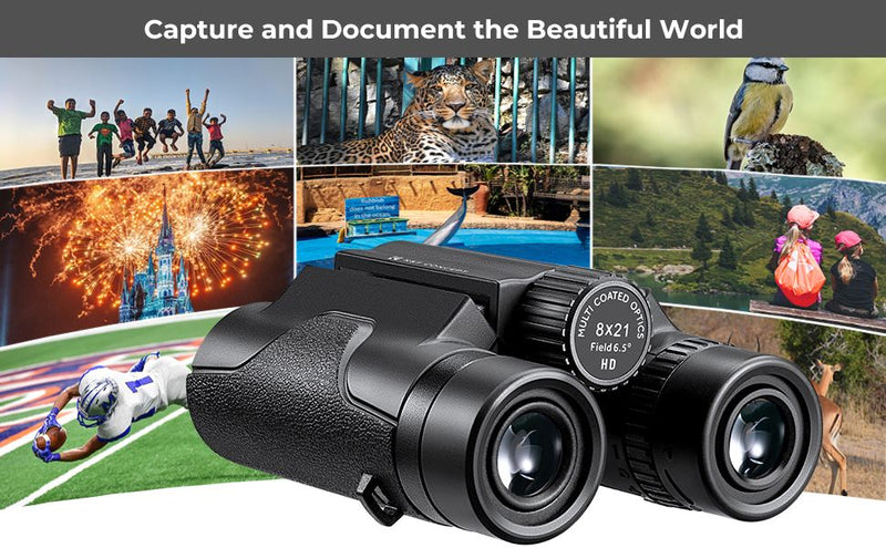 K&F Concept 8x21 Compact HD Binoculars (Black)