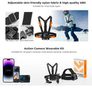 K&F Concept Head Strap & Chest Mount Set for Action Camera