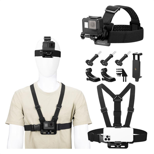 K&F Concept Head Strap & Chest Mount Set for Action Camera