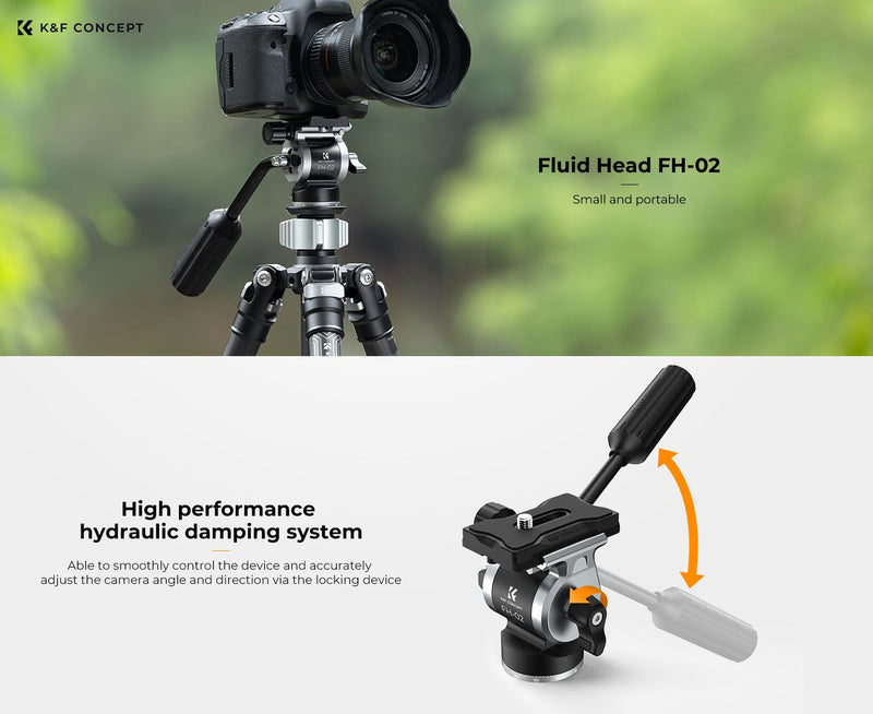 K&F Concept  FH-02 Tripod Ball Head with Handle