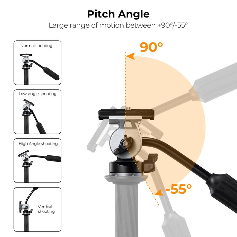 K&F Concept  FH-02 Tripod Ball Head with Handle
