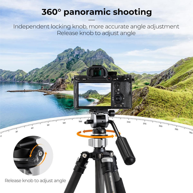 K&F Concept  FH-02 Tripod Ball Head with Handle
