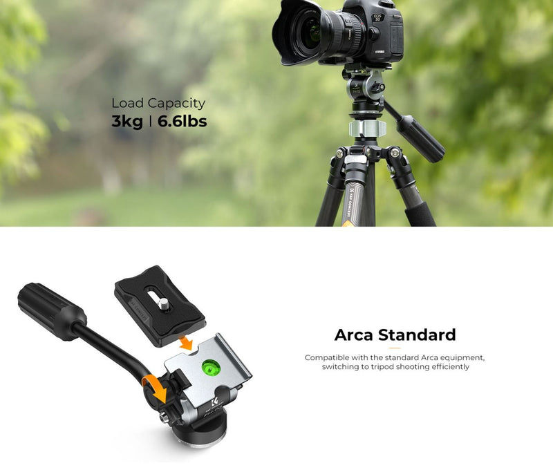 K&F Concept  FH-02 Tripod Ball Head with Handle