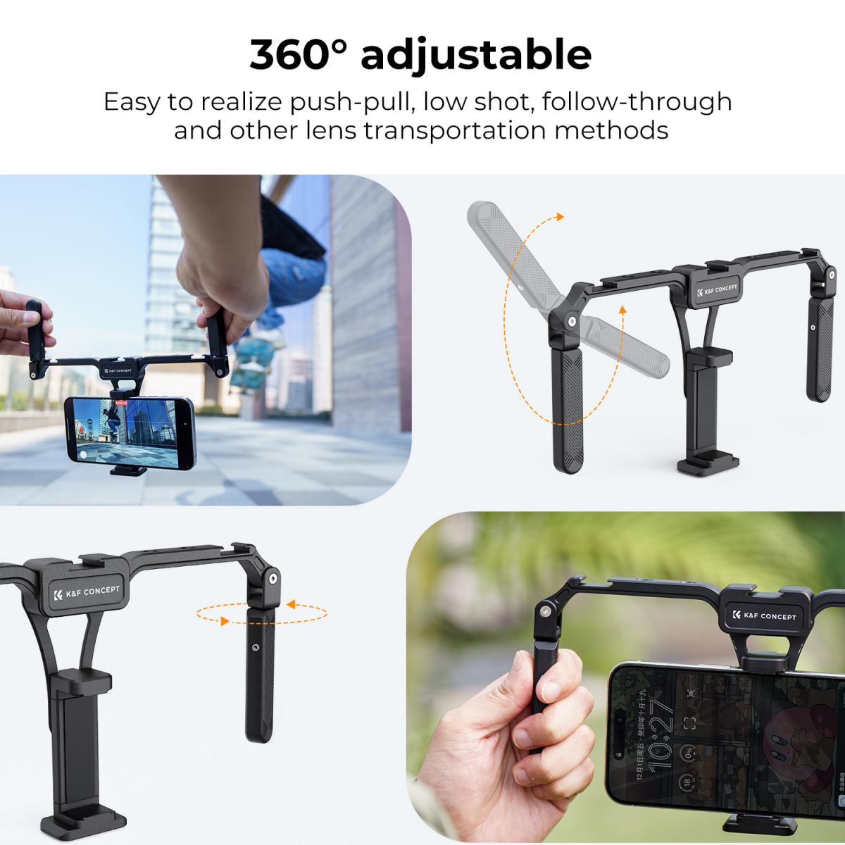 K&F Concept Foldable Smartphone Video Rig with Dual Handles