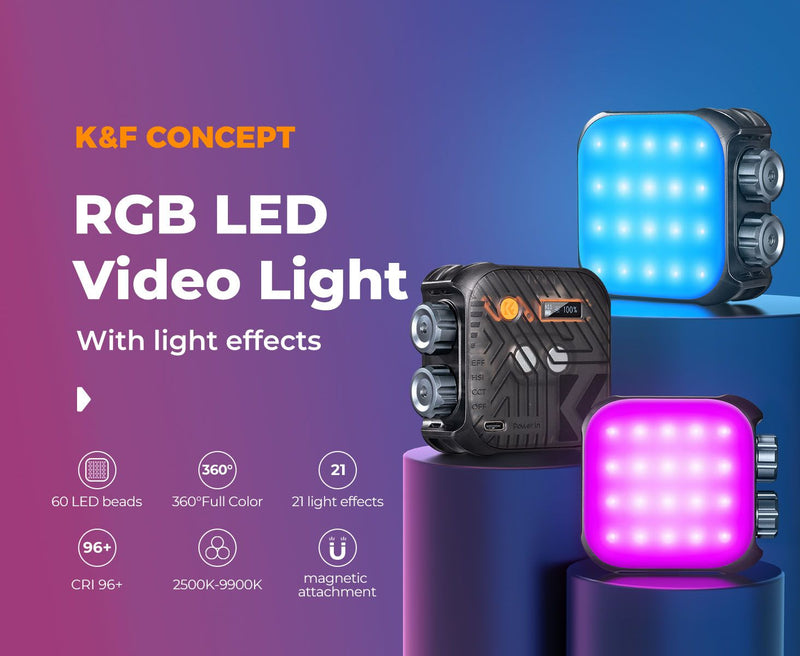 K&F Concept RGB Full Color Portable Photography Light (Black)