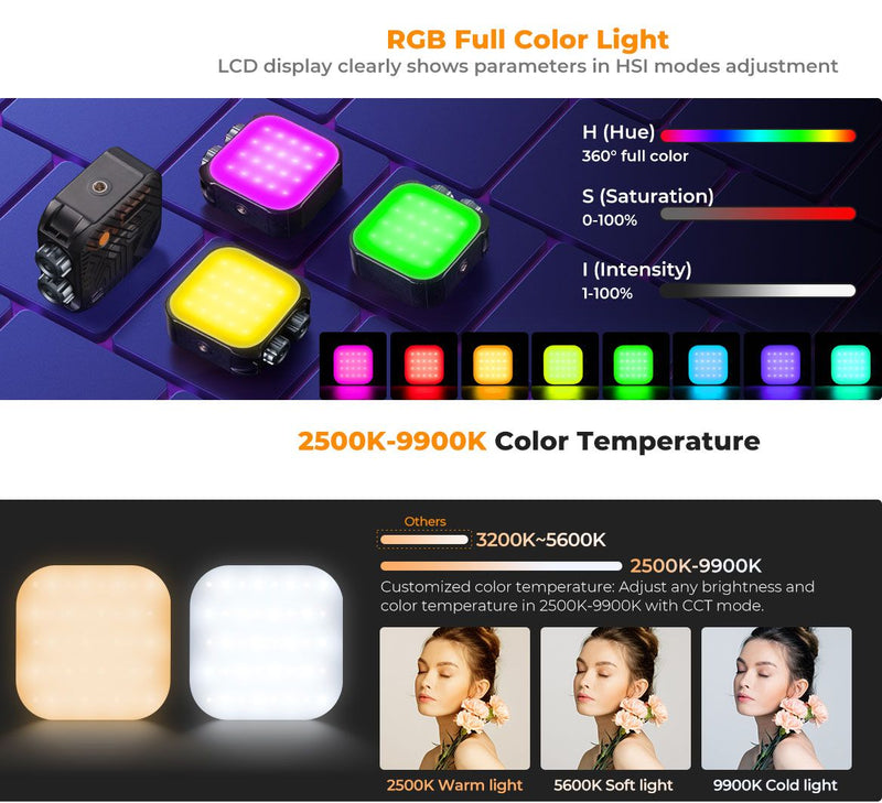 K&F Concept RGB Full Color Portable Photography Light (Black)