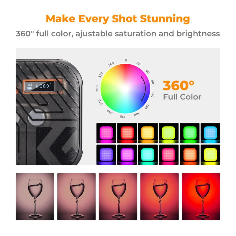 K&F Concept RGB Full Color Portable Photography Light (Black)