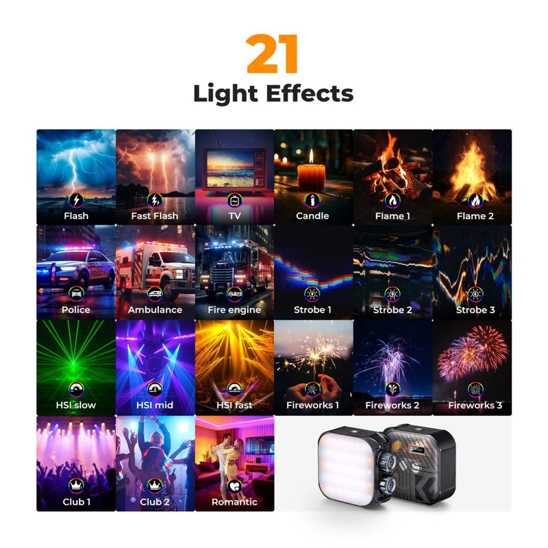 K&F Concept RGB Full Color Portable Photography Light (Black)