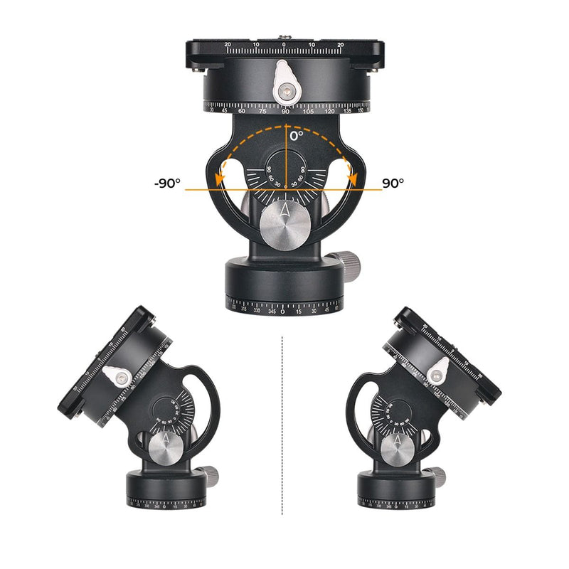 K&F Concept  VH-60L Double Panoramic Design Aluminum Alloy Tripod Ball Head