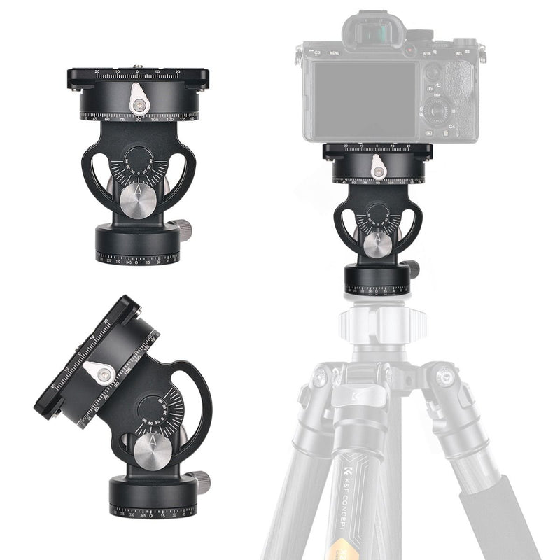K&F Concept  VH-60L Double Panoramic Design Aluminum Alloy Tripod Ball Head